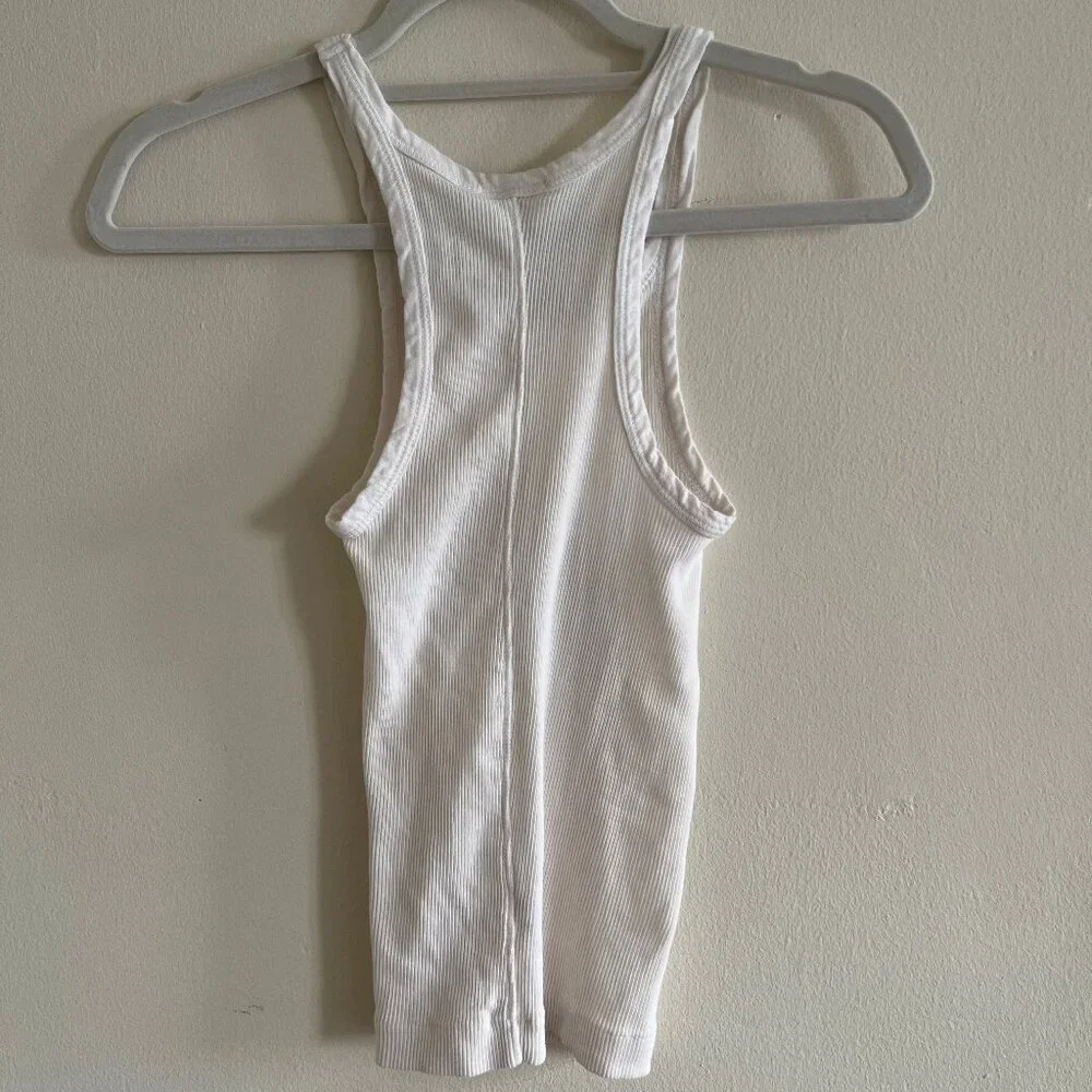 Re/Done Ribbed White Tank - Picture 3 of 5
